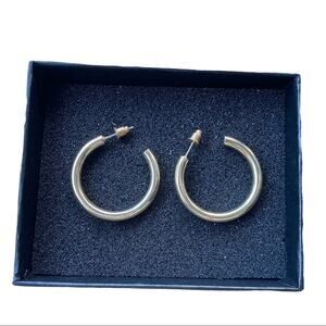 Gold Tone Medium Size Hoop Earrings NEW